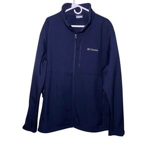 NWOT Columbia Men's XXL Navy Blue Softshell Full Zip Jacket